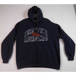 Vintage Denver Broncos‎ Zip Up Hoodie Sweatshirt NFL Team Apparel See Measure